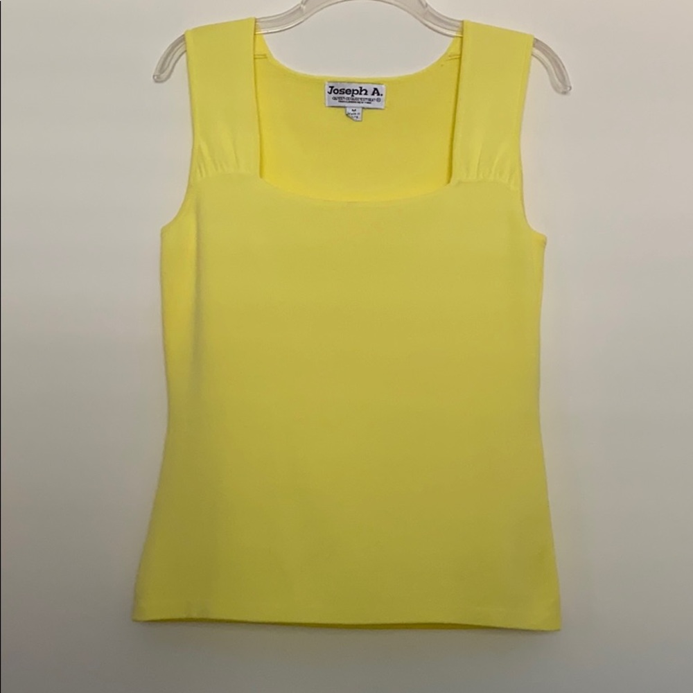 Joseph A lemon Yellow Knit Sleeveless Top sz M